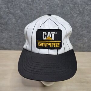 CAT Empire Caterpillar White Pinstripe Patch Snapback Hat with Tags